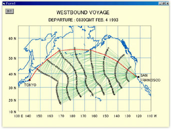 北太平洋における最適航路シミュレーション