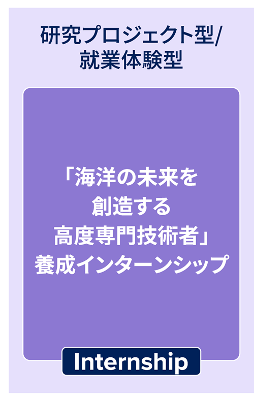 研究プロジェクト型/就業体験型「Internship」