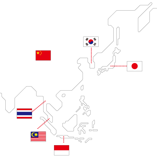 六カ国の大学連携 地図